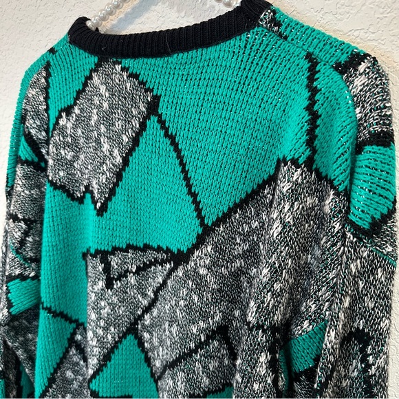 Vintage Sam & Max Abstract Green Sweater - Picture 4 of 10